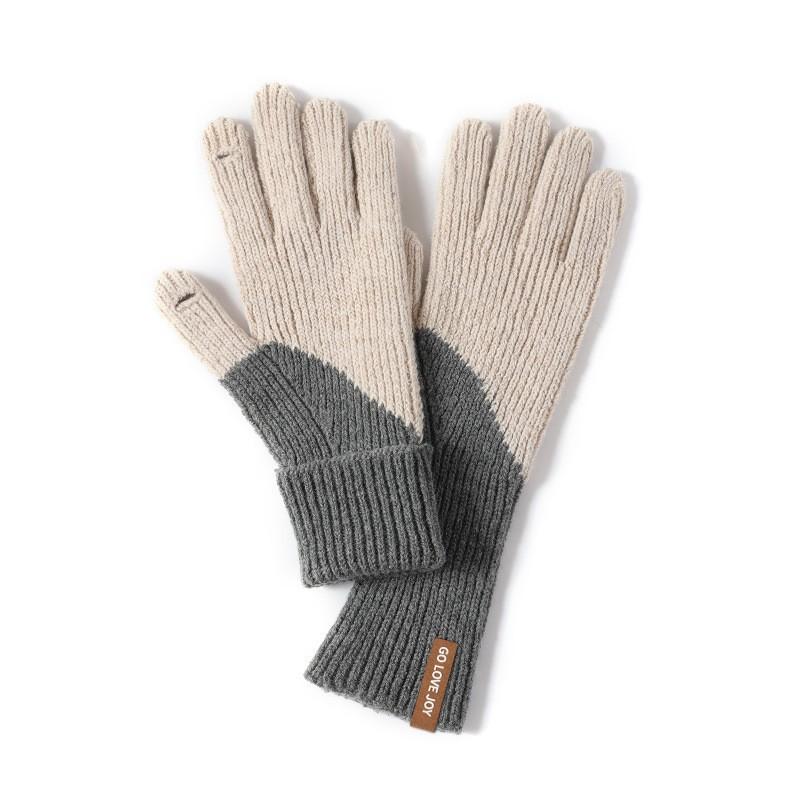 Winter Wool Knit Cycling Gloves Touchscreen Compatible Windproof Warm Full Finger Outdoor Sports DZ149