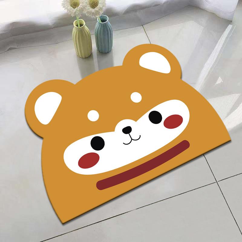 Tapete de Chão de Lama Diatomácea Desenho Animado Tapete de Chão de Banheiro Absorção de Água Secagem Rápida Tapete Antiderrapante Resistente à Sujeira e Fácil de Cuidar Tapete para os Pés