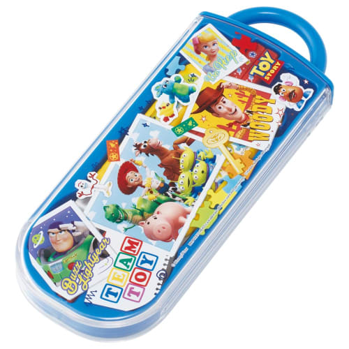 Skater Bento Trio Set Chopsticks Spoon Fork Disney Toy Story 24 for Children Antibacterial Treatment Easy to Open Slide Type Made in Japan TACC2AG-A