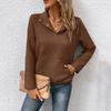 Womens Long Sleeve Stand Collar Hoodie Sweater Casual Winter Top Pure Color Comfort Fit