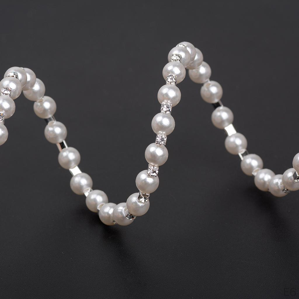 Artificial Pearl Bangle Rhinestone Stretch Bracelet