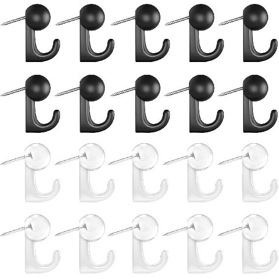Push Pin Hooks - 50 Pieces Cork Board Hooks, Push P for Wall, Decorative Thumb Tacks Hook for Photo Wall, Bulletin Board, Home Wall, Map, Calendar,