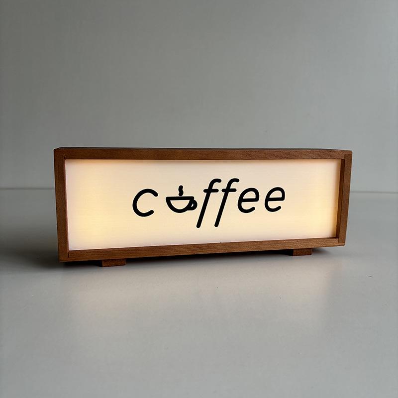 Creative Wooden Acrylic Wireless Charging Night Light with Solid Wood Base