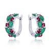 Ohrringe für Damen Schmuck 14K Gold Plated Pendientes Mode Runder Kreis Mosaik Klare Zirkonia Zirkon Stecker DIY Ohrring Schmuck