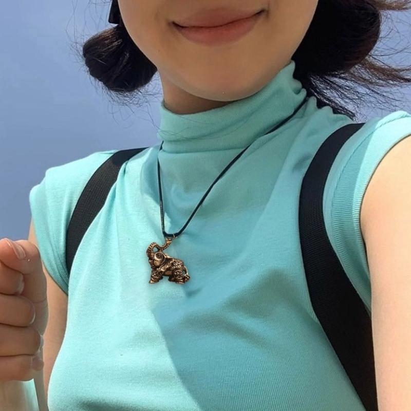 Handcrafts Brass Elephant Keychain Pendant Ornament Representing Strength and Luck for Traditional Decors Enthusiasts