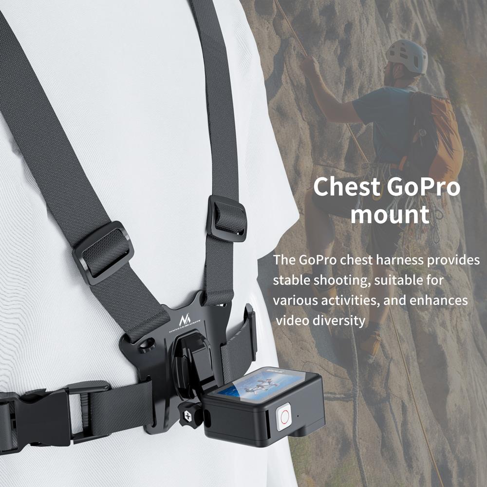 Szelki sportowe Maclean MC-294, uniwersalne, do telefonu, aparatu, kamer GoPro i innych, obrotowy uchwyt