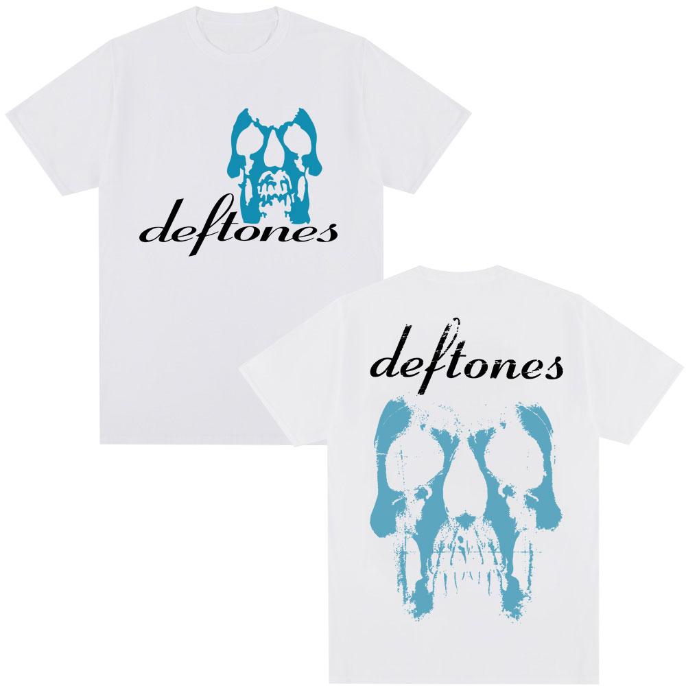 Rock Band Deftones Band Horror Skull T Shirts Vintage Hip Hop Gothic Hipster T Shirt Men Women Cotton Oversized Tees Streetwear