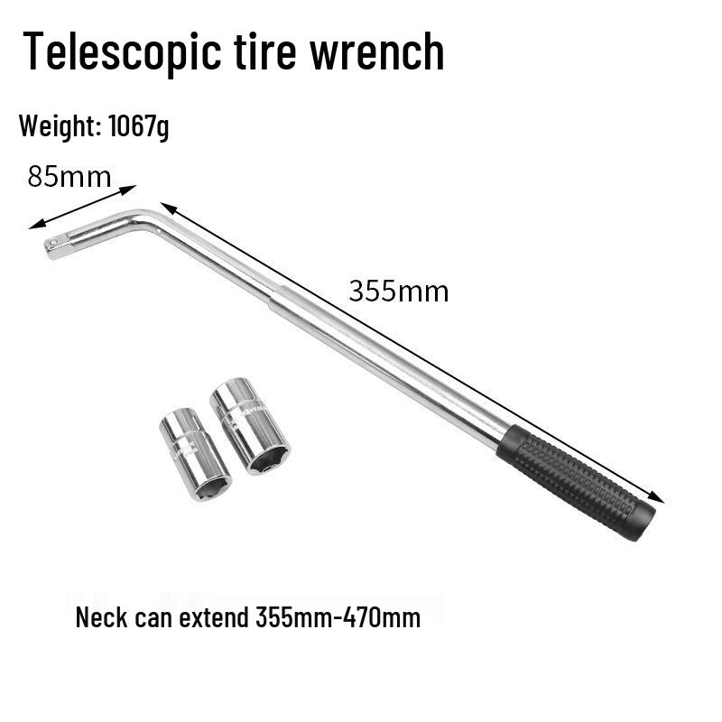 Telescopic Labor-Saving Tire Wrench with Ratchet & Socket for Easy Tire Change and Repair