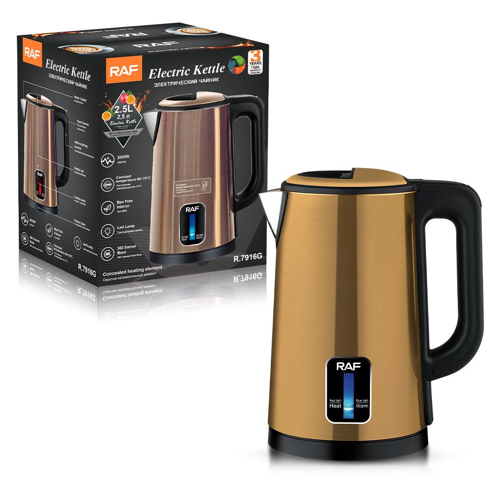 

2.5L Stainless Steel Electric Kettle with Auto Shut-off for Home Use 220V EU Standard зелёный