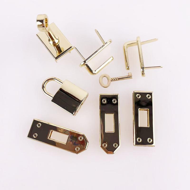 7Pcs/Set Women'S Handbag Swivel Clasp Lock Buckle Diy Part Leather Craft 45Mm 4 Colors Metal Bag Lock Hardware Accessories