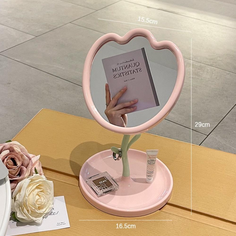 

High-definition Flower Makeup Mirror Tulip Shaped Beauty Mirror Cute Princess Mirror Student