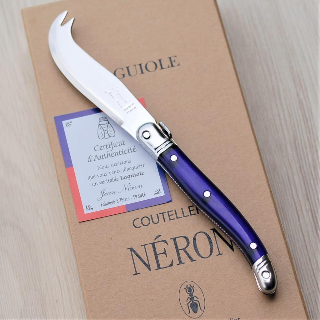 oruTa Laguiole ABS Handle Mini Cheese Knife, Gift Boxed, Made in France, NERON Paris Blue [Official Import]