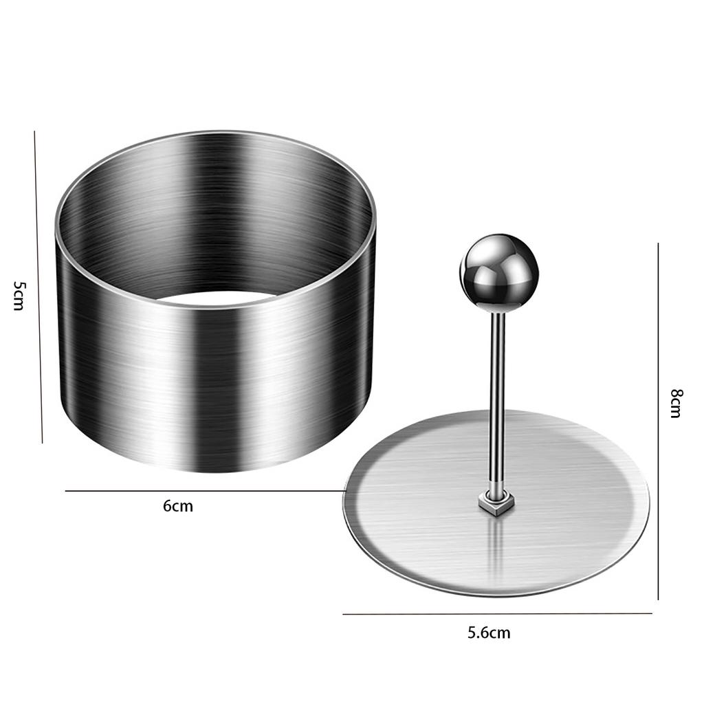 1PC, Rice and vegetable roll, cake making mould, stainless steel round food ring, with push rod
