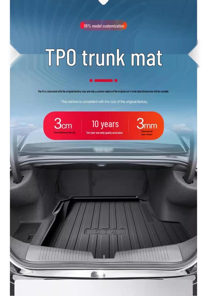 Cadillac CT4 Trunk Mat Waterproof TPE Interior Accessory