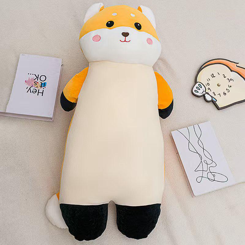 Kawaii Long Pillow Plush Cute Panda Fox Otter Stuffed Doll Soft Animal Plush Toy Sleeping Companion Gift For Kids Girlfriend