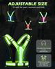 LED Reflective Vest Running Gear, 5 Lights Colors High Visibility Reflective Running Gear Rechargeable Light Up Running Vest for Running  Adjustable
