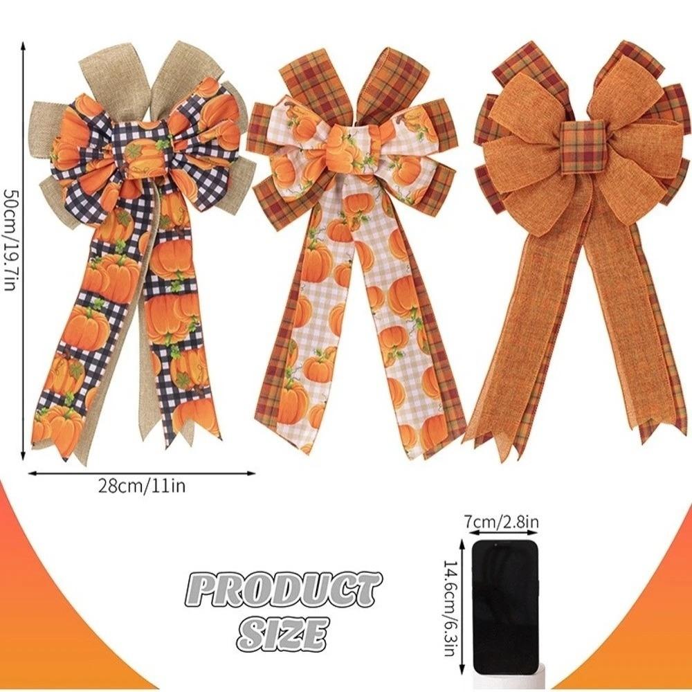 Burlap Thanksgiving Ribbon Bows Large Tree Topper Bows New Fall Wreath Bow Autumn Decor