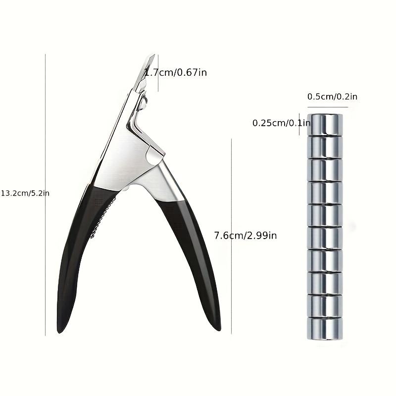 Nůžky na akrylové nehty s 10 magnety, vhodné pro dlouhé akrylové gelové tipy, nastavitelné, nerezová ocel