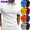 PEYWOW Мужская Модная Повседневная Рубашка-Поло с Коротким Рукавом