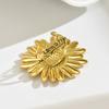 2025 New Geometric Wind Women's Ring, Niche Sunflower Design 18k Electroplated Gold Premium Sense Ring