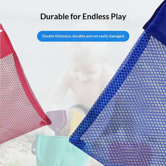 Children's Beach Digging Tools Storage Bag, Large Capacity, Portable Lightweight Mesh Bag, with Adjustable Strap, Beach Bag for Kids Toys Moving And