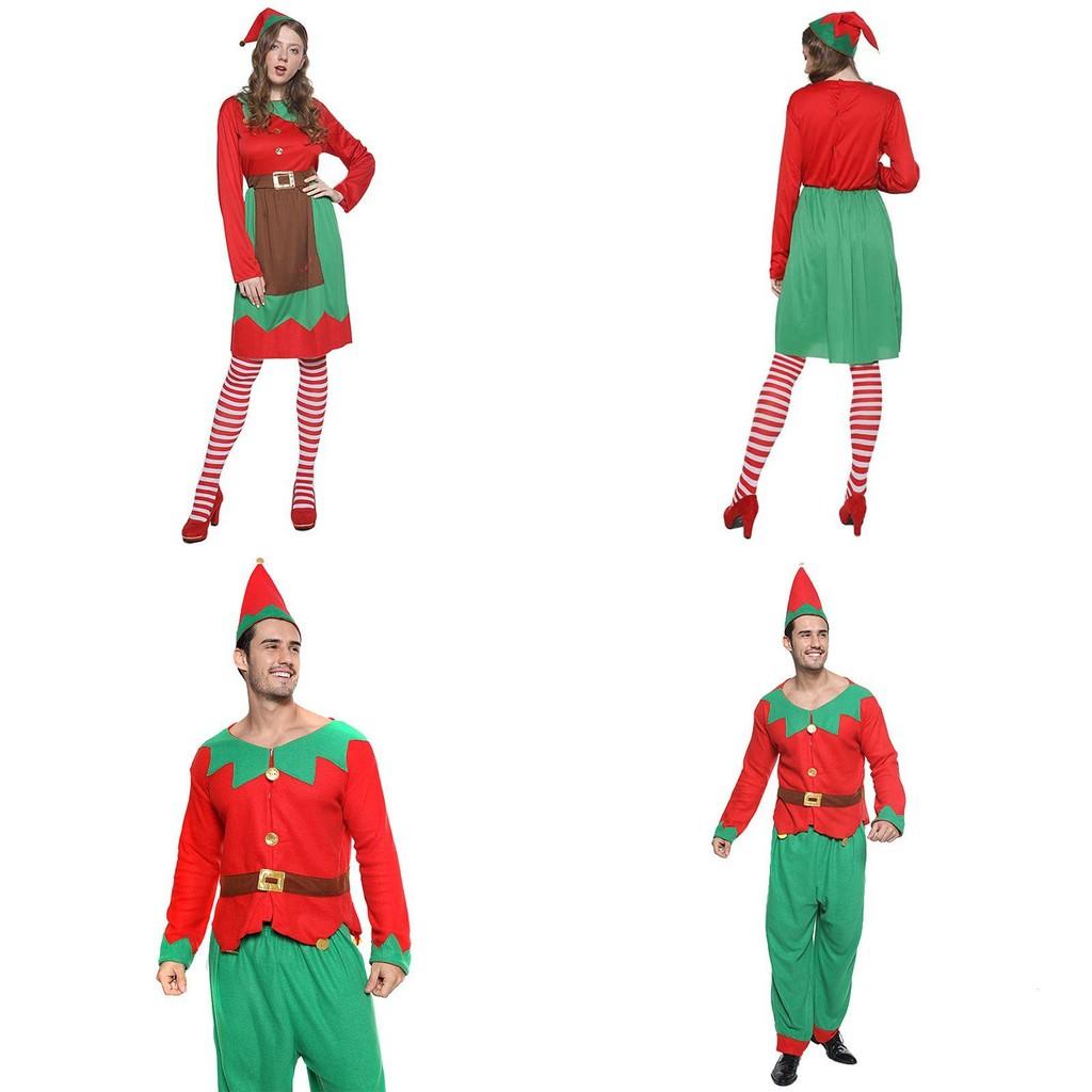 Christmas Elf Cosplay Costume Couple Outfits High Quality Polyester S/m/l