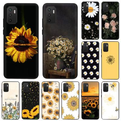 Husă Telefon Pentru Xiaomi Redmi Note 11 9 10 Pro Max 5G 8T 9T 9s 7 9C 7a 9A 8 8A Daisy Floarea-soarelui Trandafir Negru Husă Moale de Protecție