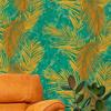3D American Rural Palm Leaves Wallpaper Bedroom Living Room TV Sofa Background Wallpaper Retro
