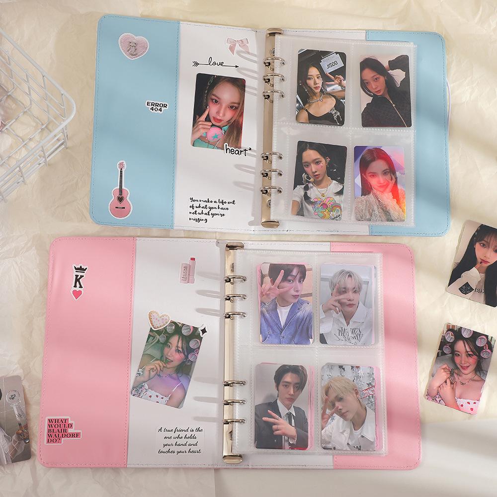 Korea Style Leather Diy Po Album with 10pcs Sleevs A5 Binder Pocard Holder Kpop Instax Album