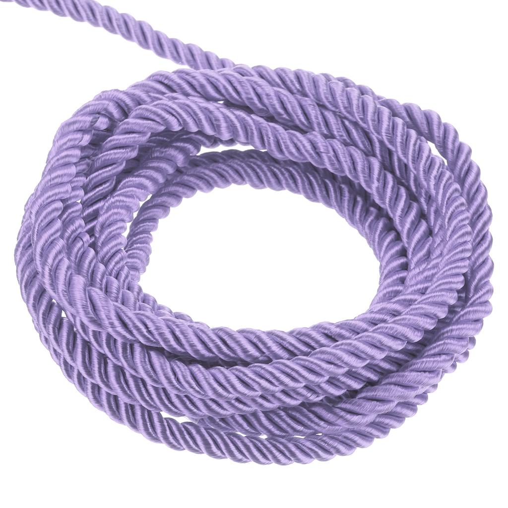 Uxcell Pletená šňůra 11 yardů 5 mm 3vláknová motouzová pletená šňůra lesklá nit Šňůrka pro řemesla Dárková taška Záclona Vánoční dekorace