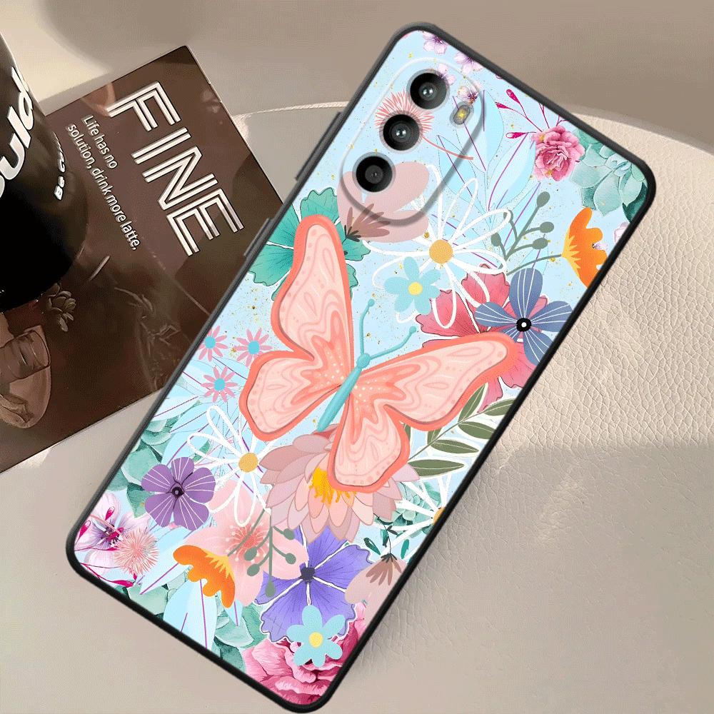 Cartoon Butterfly Flower Phone Cover Case for Motorola Moto G51 G73 G32 G71 G52 Edge 20 Pro 30 Lite G50 G53 G30 G60s G22 Edge40