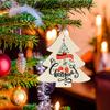 10Pcs Unfinished Wooden Christmas Ornaments Wood DIY Blank Christmas Tree Table Sign Hanging Ornament with String Base