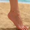 NONAMOIS 18K Gold Plated Ankle Bracelets for Women Waterproof | Stainless Steel Gold CZ Cross Layered Bow Link Chain Anklets Non Tarnish Summer Beach