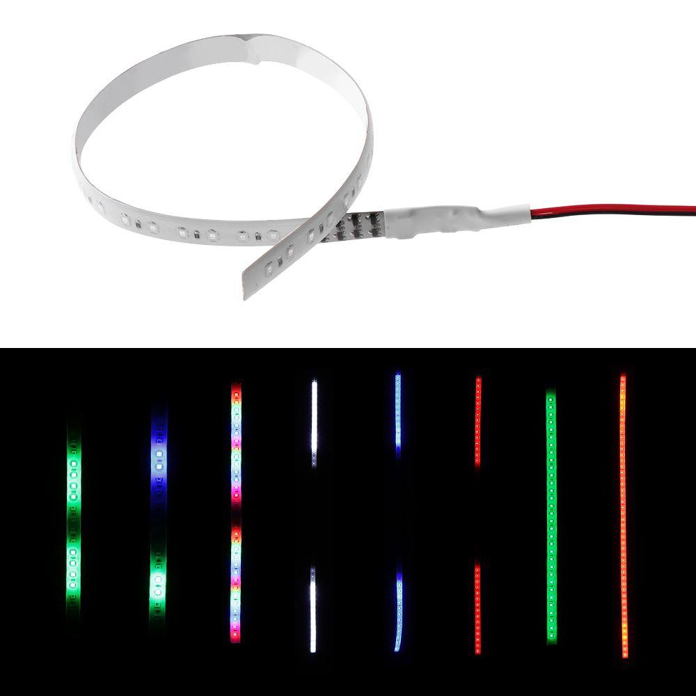 

2Pcs Fashion 60CM 48LED DIY Knight Neon Strip Light Flash Strobe Scanner 30CM 32 LED