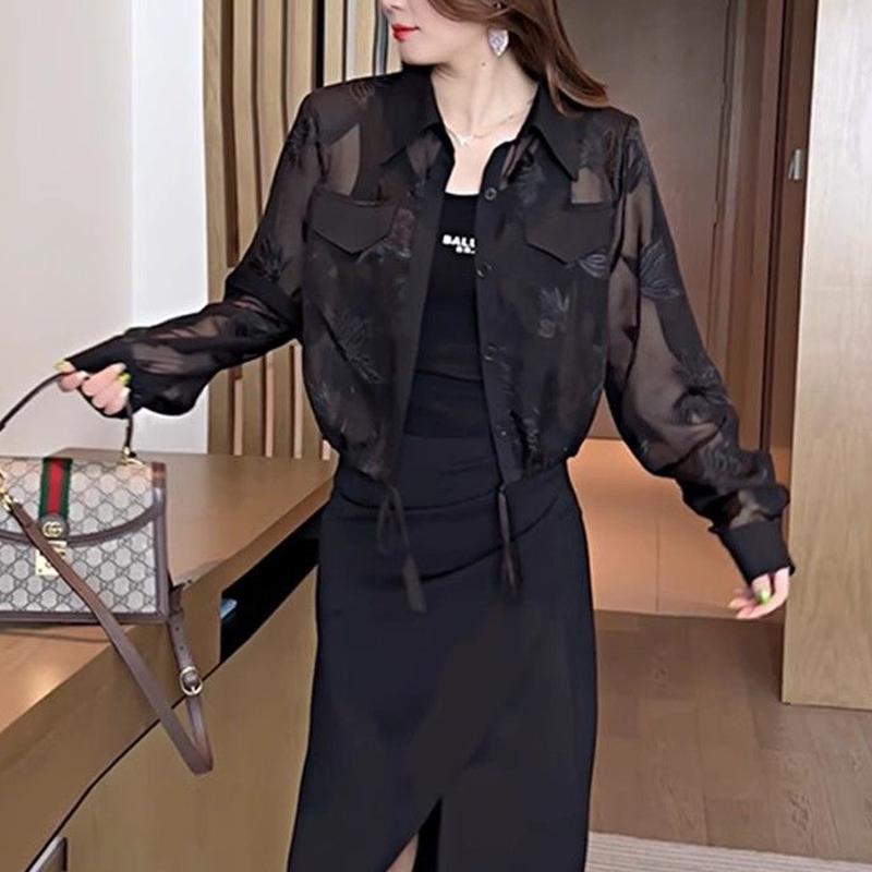 Summer Fashion Loose Casual Sunscreen Top Women Long Sleeve Cardigan Shirt Ladies All-match Buttons Blouse