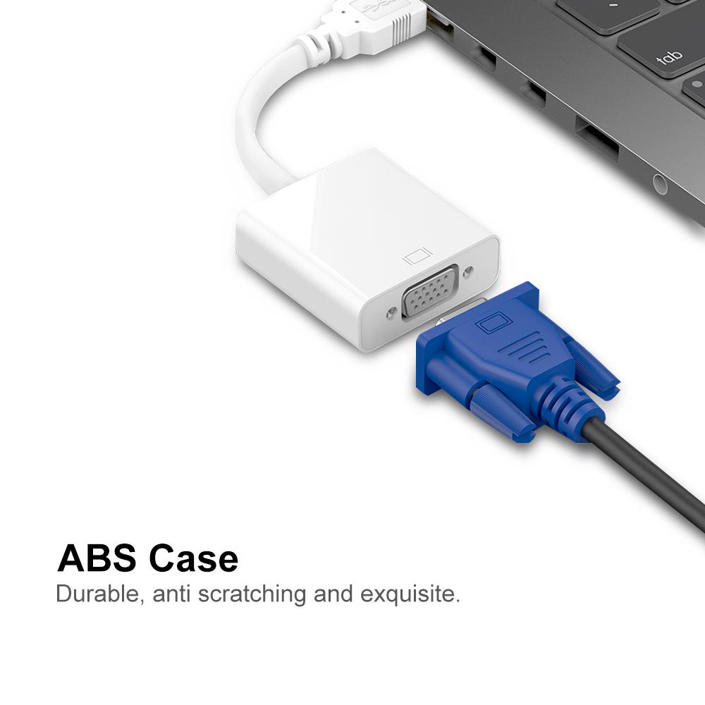 USB3.0 auf VGA Buchse Adapter Konverter Kabel 1080p für PC Laptop Projektor TV Box