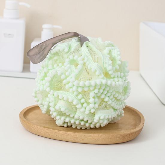 Bath Ball Soft Texture Bath Sponge with Tight Mesh Weave Rich Foam Gentle Exfoliating Puff High Absorbency Bath Sponge Bath Accessory