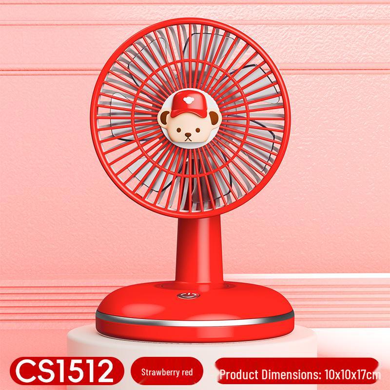 USB Rechargeable Cartoon Desktop Fan – Portable for Dorms & Offices, Ideal Gift