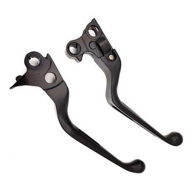 Black Brake Lever Set Slotted Brake Clutch Levers for Harley Davidson 1996-2014