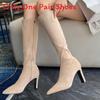 Fuzzy Black Leather Winter Ankle Boots With Waterproof Platform For Women