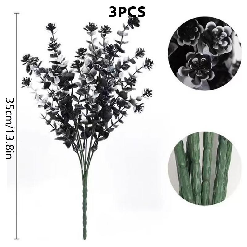3PC Black Home Decorations Fake Plants Halloween Decor Artificial Leaves Atmosphere Multiple Options Available