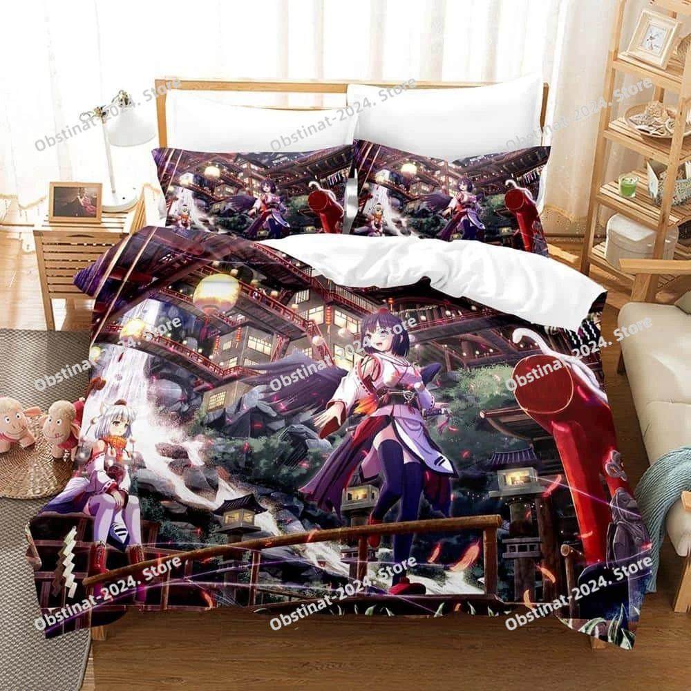 Set Biancheria da Letto Anime 3D Kawaii Ragazze Momiji Inubashiri Singolo Gemello Matrimoniale Queen King Size Set Letto Camera da Letto Adulti Bambini Set Copripiumino