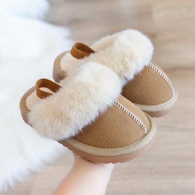 Hiver Simple Laine Japonaise Bande Élastique Pantoufles pour Garçons 2024 Tout-aller Intérieur et Extérieur Filles Enfant Mode Chaussures Décontractées