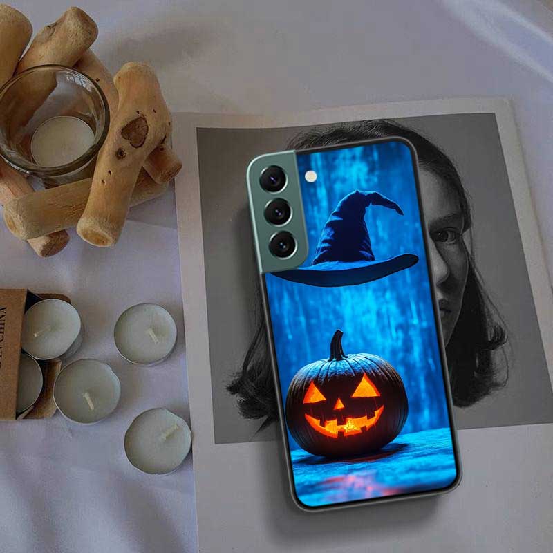 Halloween Wizard Hat Horror Fun Phone Case For Samsung Galaxy S22 S25 Ultra S21 S10 Plus S26 Edge S20 S23 S24 FE Cover Silic