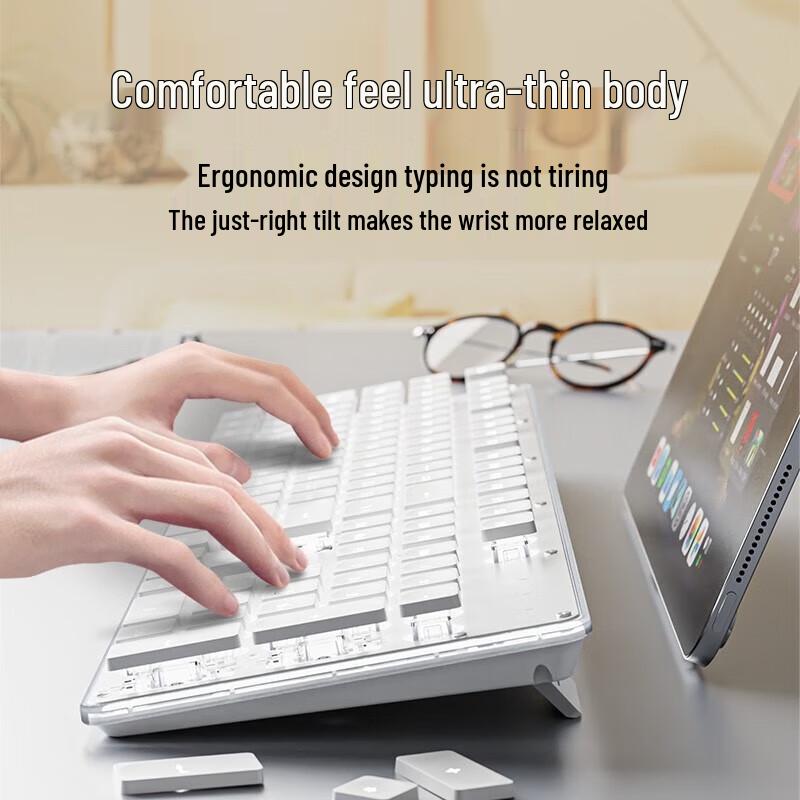 EWEADN Silent Wireless Keyboard, Mouse & Headset 3-in-1 Combo