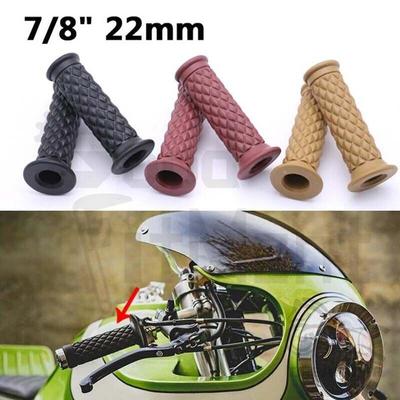 Universal 7/8" 22mm 24mm Retro Motorcycle Hand Grips Non-slip Rubber Handlebar Grips for Moto Scooter Motocross Motorbike