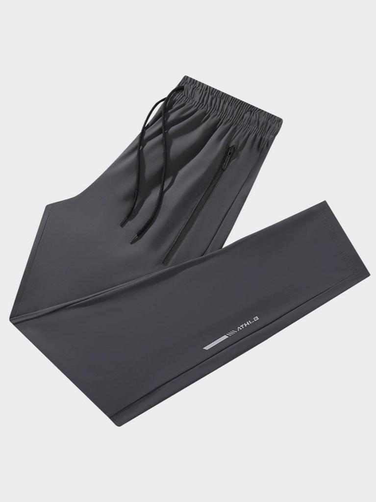 Summer Ice Silk Quick-Dry Plus Size Joggers - High Stretch, Silky Cool, Trendy Straight Leg Sports Pants