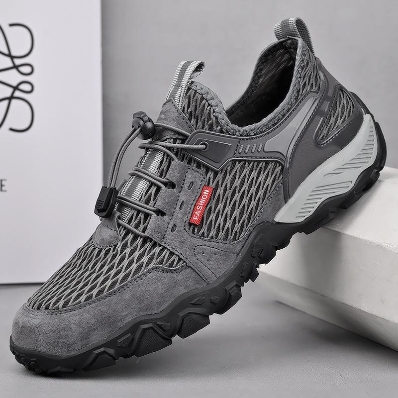 Summer mesh men's shoes sports casual shoes mesh breathable mountaineering outdoor lightweight mesh shoes men's breathable casual shoes