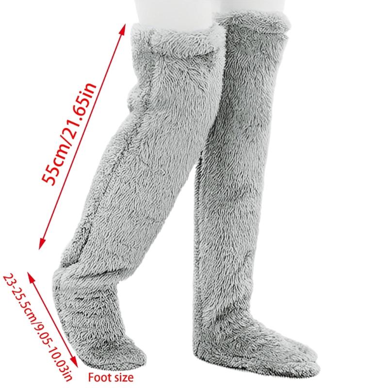 Over Knee Highs Fuzzy Socks Stockings Soft Warm 13 Colors Alternative for Winter and Autumn Cold Weather Heated your Leg