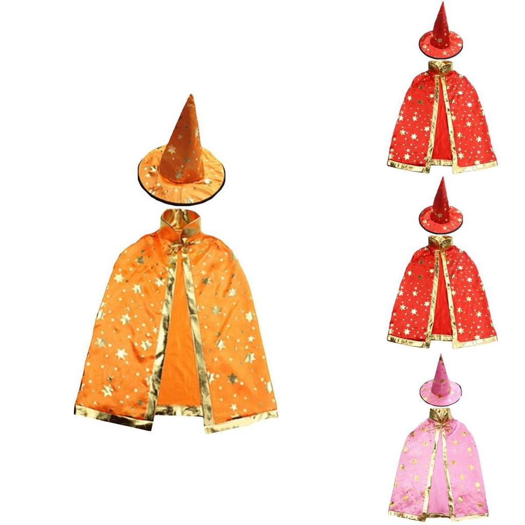 Enchanting Five-star Halloween Cape And Hat Set For Noble Children And Adults
